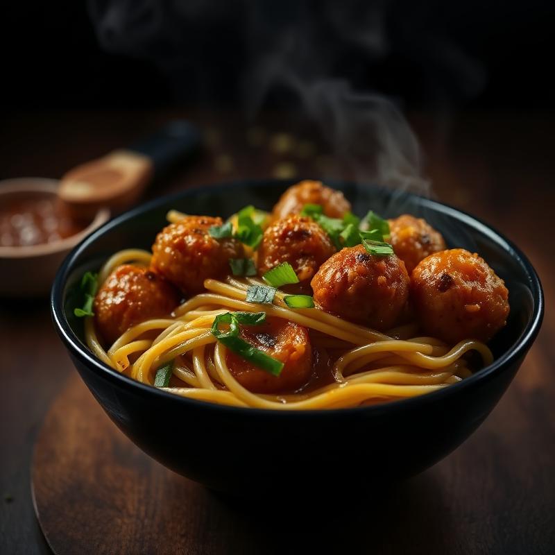 Indo-Chinese veg manchurian and hakka noodles